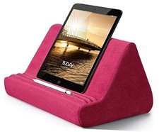 Soft Tablet Stand Pillow with Pocket,Adjustable 3 Viewing Angle,Lazy Rose Red