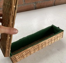 Wicker Long Box.  Opens Longways.  Basketwork Clasp Works. Excellent condition. 