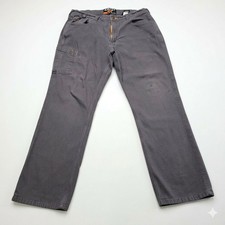 Mens Ariat Rebar M4 Work Pants 38x30 Gray Straight Leg Canvas Stretch
