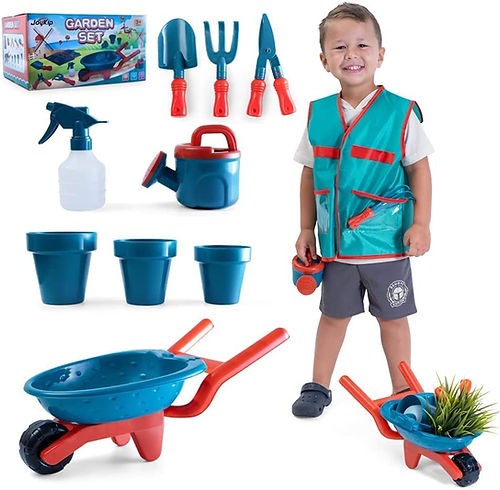 With Wheelbarrow, Tools & Vest For Outdoor Play