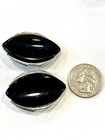 Lot Of 4 Pair Silver Tone Clip On Earrings 3 Black One Pair High Polish Round — photo 5