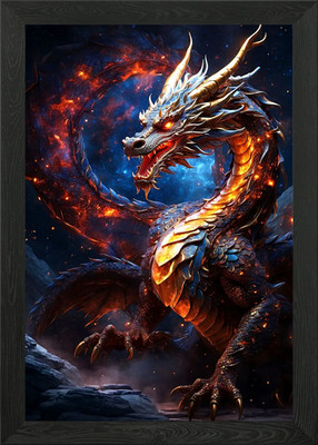 Alter Drache gerahmtes Wandbild Poster Leinwanddruck Bild