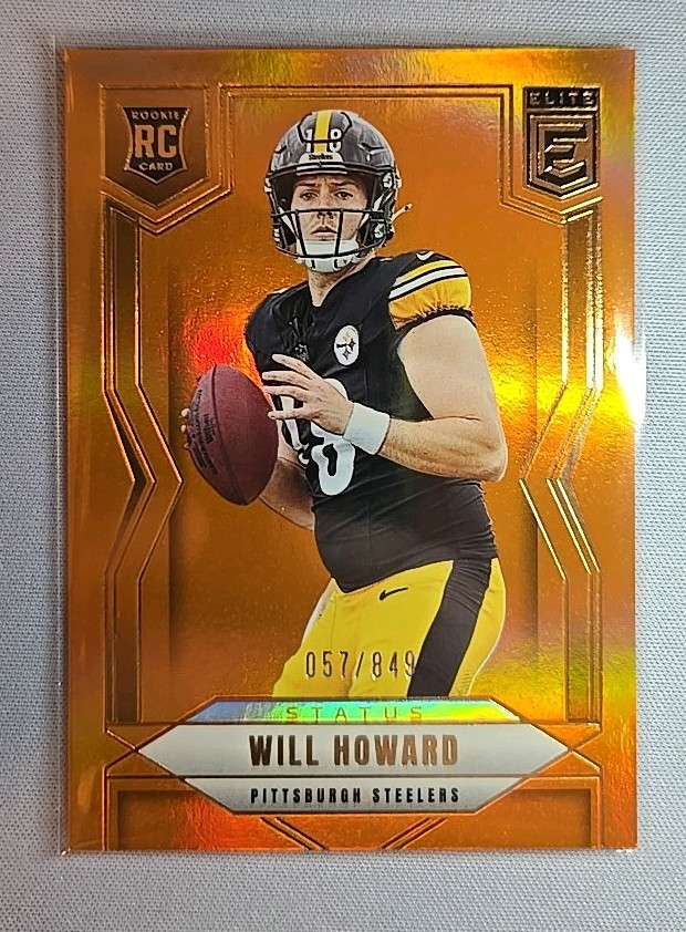 2025 Panini Donruss Elite - Will Howard #150 Status Metallic Orange 57/849 (RC)