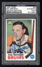 1969 Topps #30 Phil Esposito PSA/DNA Autograph Boston Bruins Stanley Cup Champs