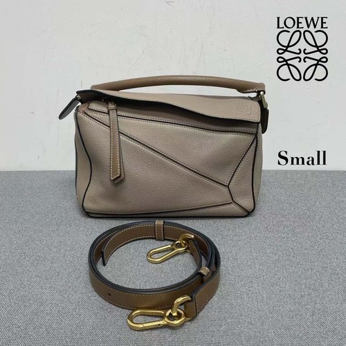 LOEWE Small Puzzle Bag in Sand Soft Grained Calfskin auth