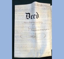1857 antique DEED INDENTURE MORRIS WICKERSHAM/JAMES LYNCH philadelphia pa