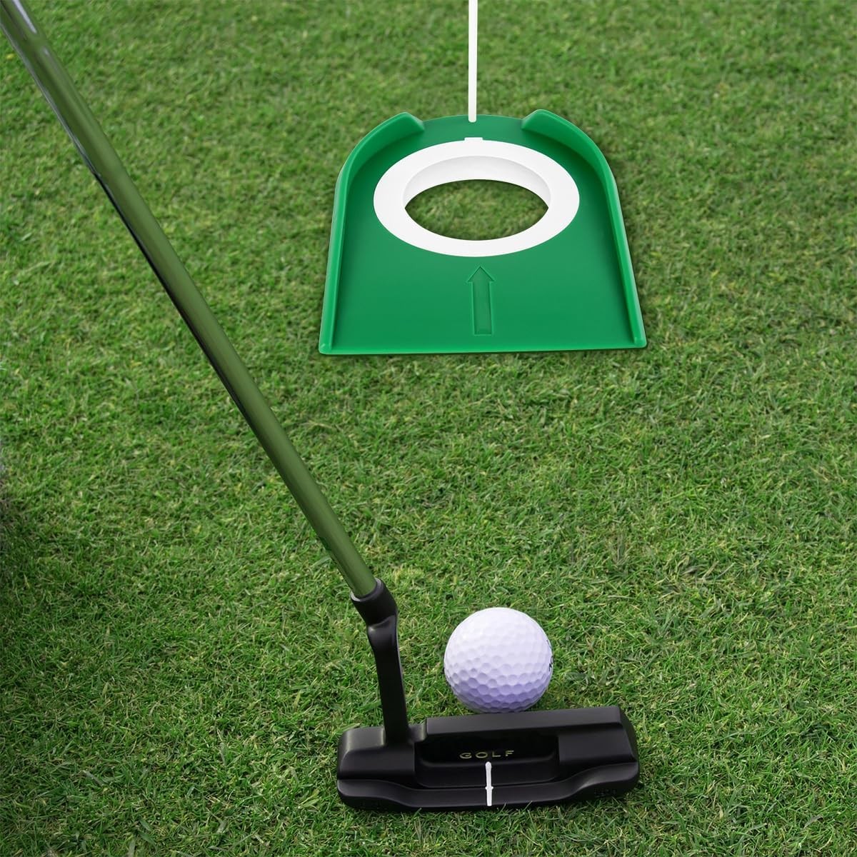 2 Pack Golf Putting Cup with Flag Indoor 17.8 cm x 13.8 cm, Green 