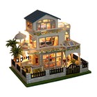 Miniature Doll House Kit Japanese Style Garden Wooden LED Dollhouse House DIY