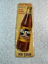 RARE FINER FLAVOR DRINK HIRES SODA ROOT BEER DOOR PUSH HANDLE PAINTED METAL SIGN