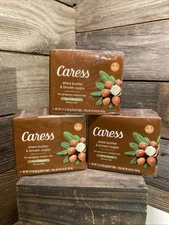 Lot of 3 Caress Shea Butter Brown Sugar Bar Soap 3.15oz Each Total 9 Bars SEALED