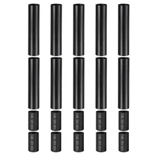 10Pcs 4" Tall E12 Candle Covers Sleeves with Insulation Tube Black
