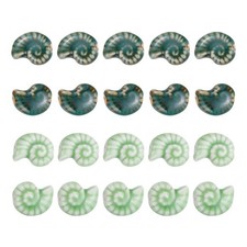 20 Pcs 8mm Sea Snail Shell Porcelain Beads, Dark Green/Light Green