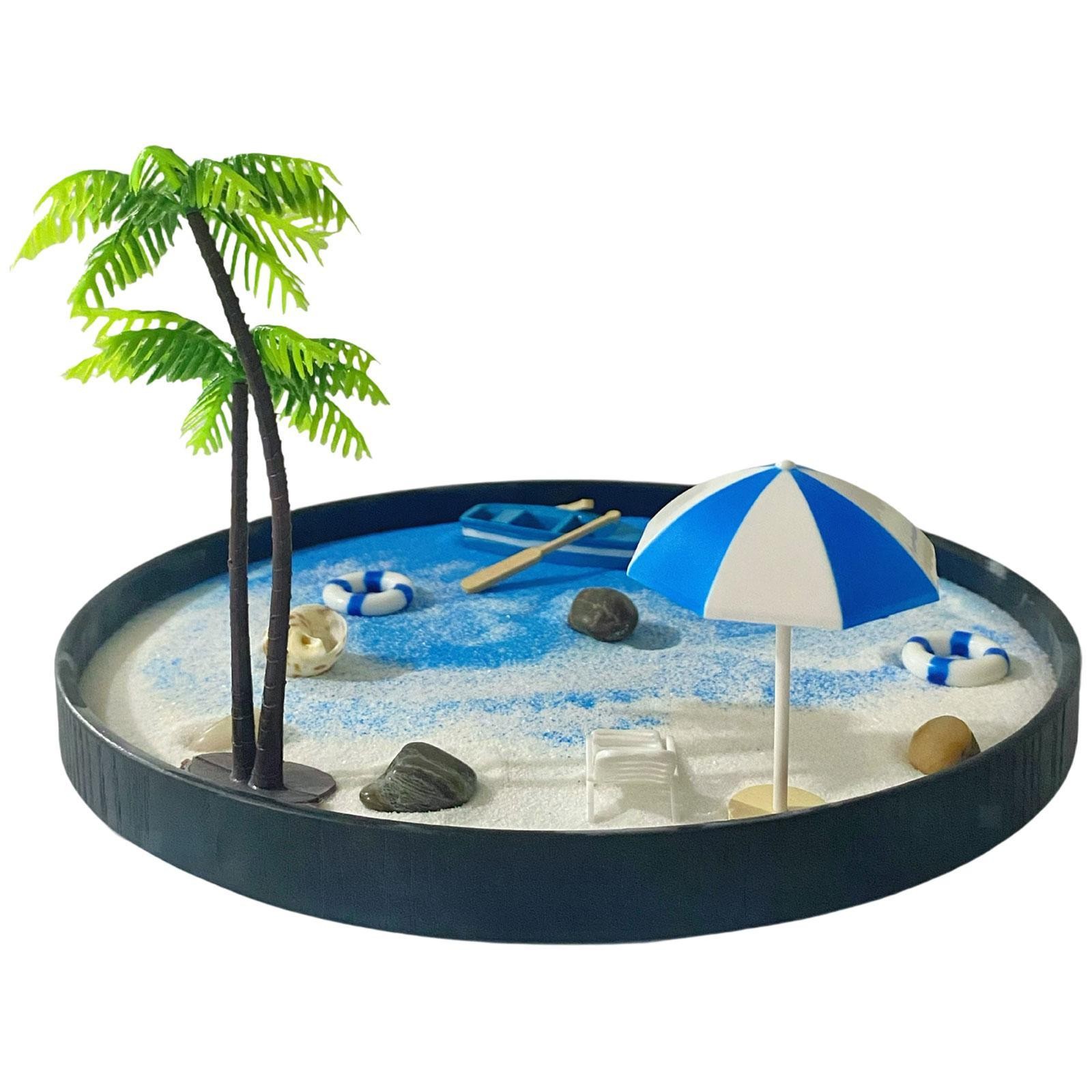 Mini-Garten-Sandkasten-Set für den Schreibtisch, Miniatur-Strandornament aus