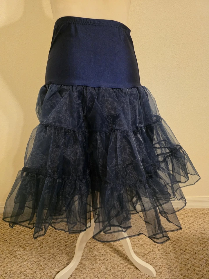 Grace Karin Enagua Corta Azul Marino Crinolina Talla L Cuadrada Baile Halloween Disfraz Foto 3 de 4