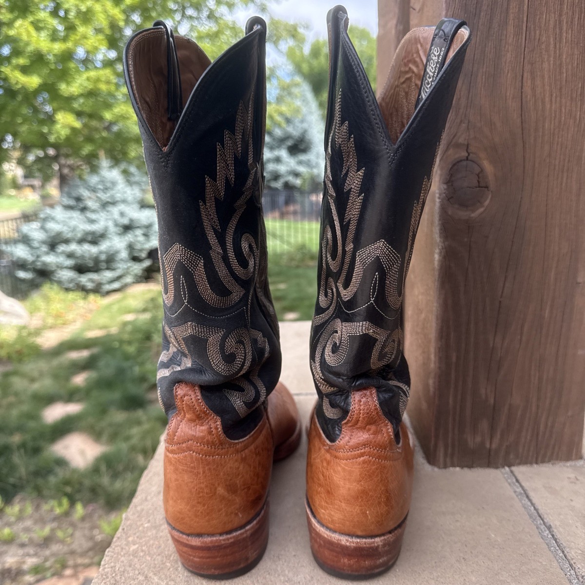 LUCCHESE 2000 Men\'s Ostrich Leg Leather Western Boots Size 9D (T3031) Lucchese 2000 Men main image 2