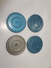 4 Vtg 8mm 200 Ft 5 Inches Metal Movie Reels Metal Cases Compco Kenco Lot Of 4
