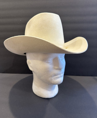 AMERICAN HAT COMPANY 4x Quality Winter White Wool Felt Western Cowboy Hat 6 3/4