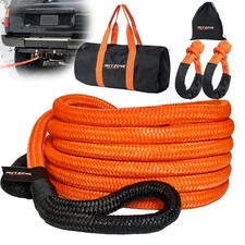 1.18"x30ft 44092 lbs Recovery Rope Tow Rope Offroad Recovery w/ 2 Soft Shackles