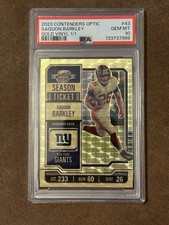 2023 Panini Contenders Optic - Season Ticket Saquon Barkley Gold Vinyl 1/1 #43