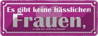 Blechschild 10X27 Cm Es Gibt Keine HäSslichen Frauen Spruch Zitat Deko Geschenk