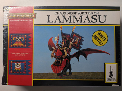 Warhammer Chaos Dwarf Sorcerer on Lammasu 1994 Box OVP NEU Sealed Oldhammer RARE
