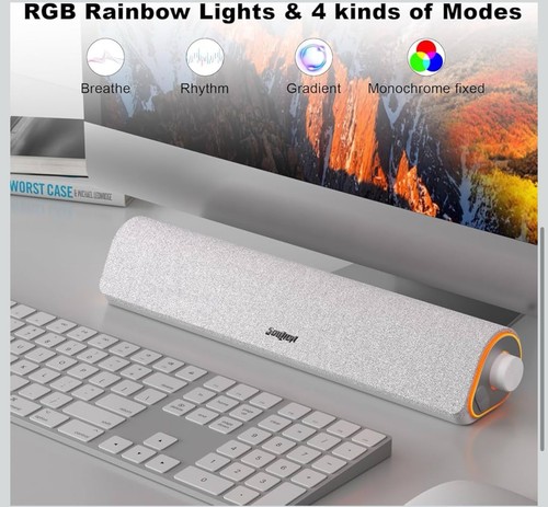 Stereo Surround Soundbar für PC Laptop kabelgebunden & Bluetooth lauter Kristall Sound RGB - Bild 6 von 24