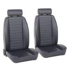 Tmi Black Classic So-cal Front Bucket Seat Pair With Bolsters Mini Headrests Tmi Black Classic So-cal Front Bucket Seat Pair With Bolsters Mini Headrests