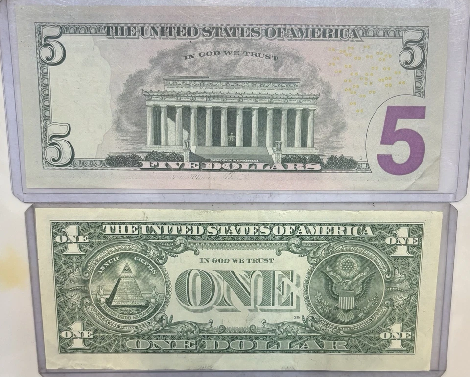 2021 Star Notes $1 Dollar Low SN.  And $5 Dollar Star Note Fancy Serial Number - Image 2 of 2