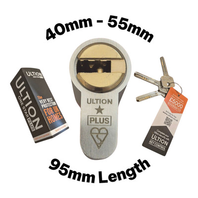 Ultion 1* Plus Eurozylinder Türschloss (40 + 55 = 95 mm lang) PVC & Verbund