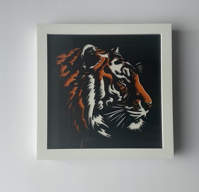 Tigergesicht aus Holz