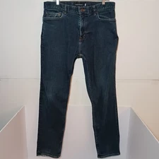 Banana Republic RMD Straight Tapered Leg Jeans Mens Sz 36X32 Blue Stretch Denim