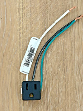 Leviton 15 A, 125 V, NEMA 5-15R, 2P, 3W, Snap-In Receptacle, Black, Model 1374-1