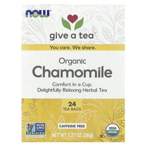 Organic Chamomile Tea, Caffeine Free, 24 Tea Bags, 1.27 oz (36 g)
