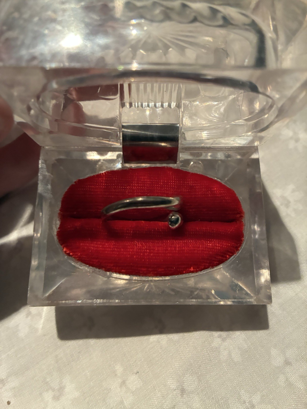 Sterling Silver Teardrop Ring Adjustable Size - image 2