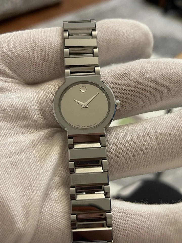 Серебряный зеркальный циферблат MOVADO Valor Ceramic 89.01.1841 26 мм женский сделано в Швейцарии - Изображение 4 из 4