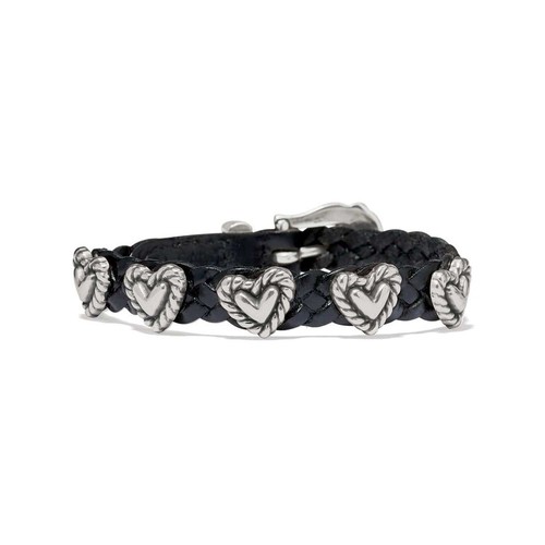 New Brighton Roped Heart Braid Bandit Bracelet Black $52