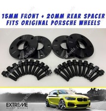 Black Wheel Spacers 15mm 20mm For Porsche Cayenne Panamera Alloy + Bolts 5x130