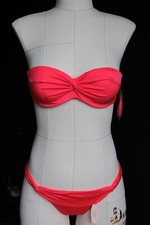 Victoria's Secret Red Knockout Bandeau Top 34A  Knockout Bikini Bottom XS