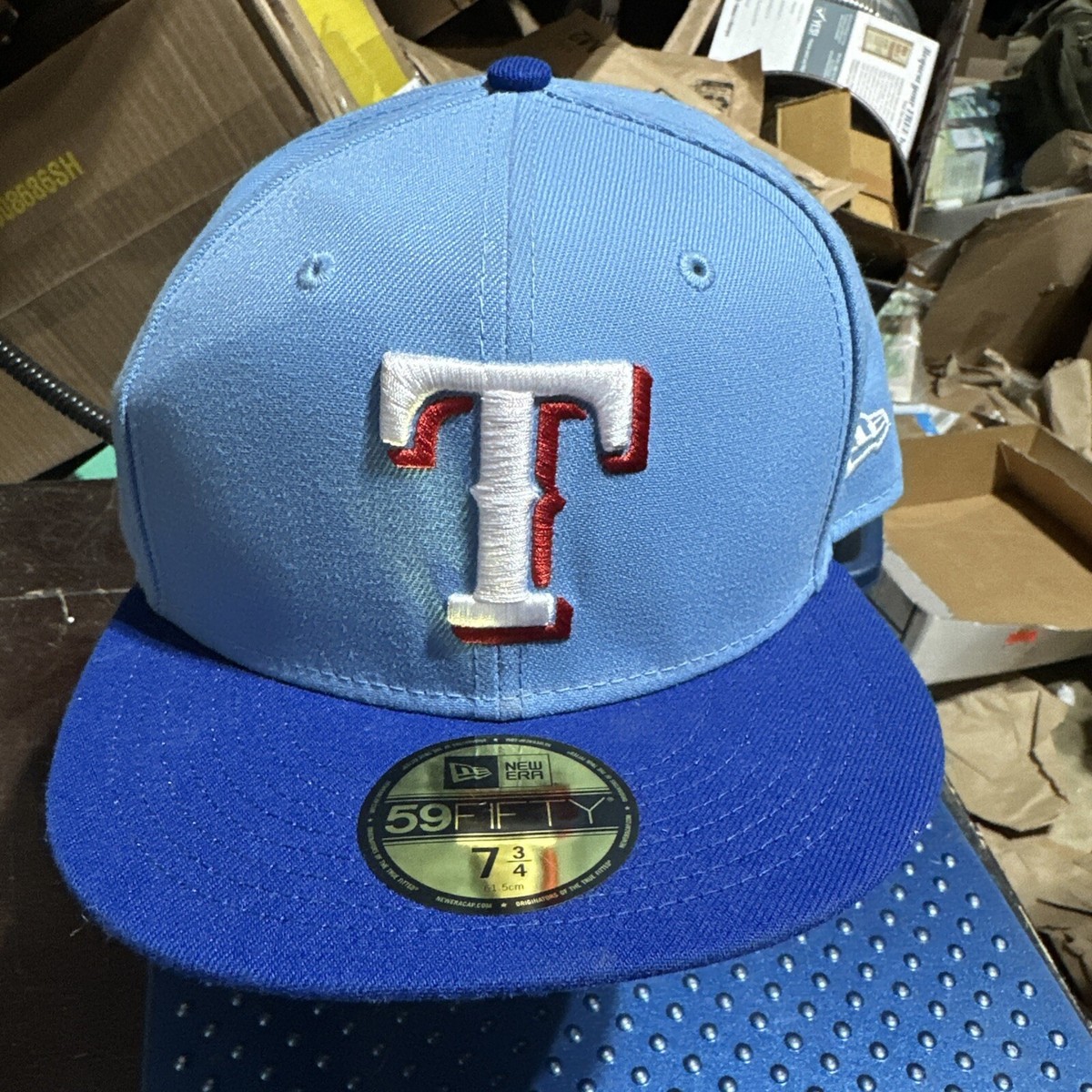 テキサスレンジャーズ　newera 7 3/4 Texas Rangers Hat Cap Fitted Mens 7 3/4 Red Blue MLB