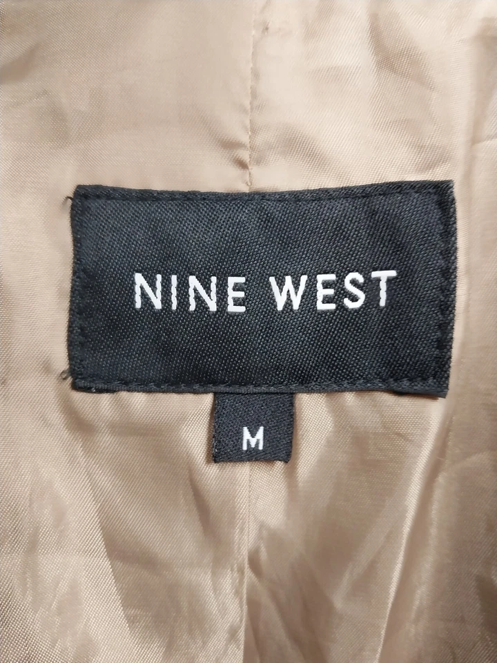 Trench coat Nine West para mujer mediano con cinturón forrado bolsillos chaqueta ligera Foto 3 de 4