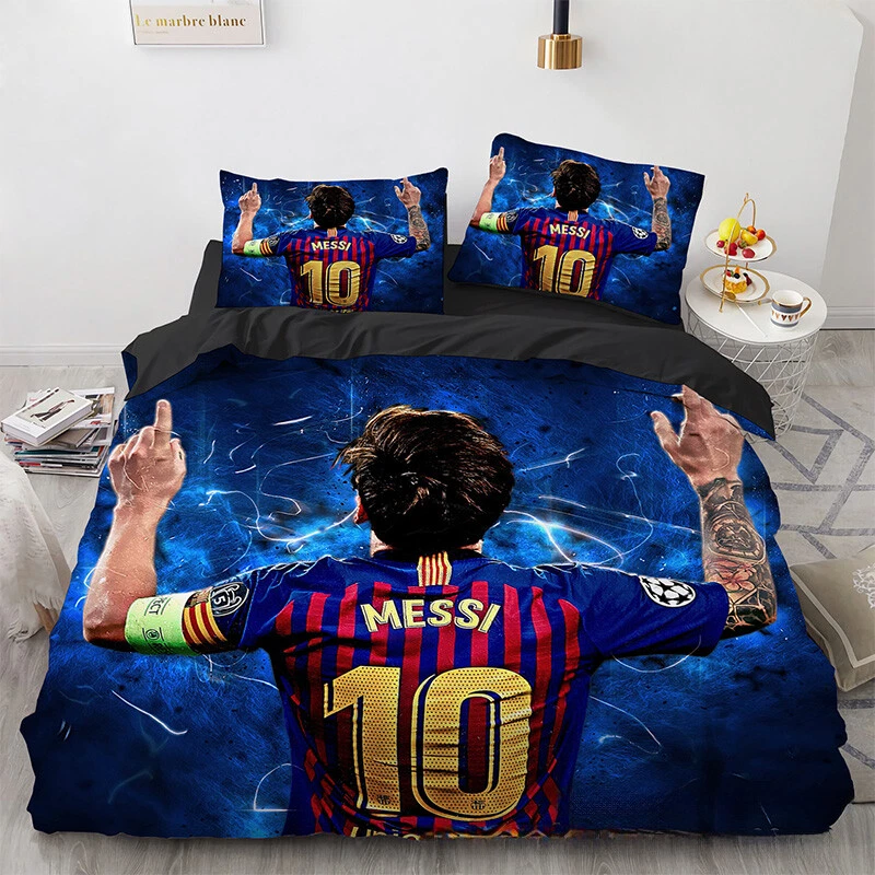 3D Football Messi Series Digital Printed Bed Cover Pillowcase Bedding