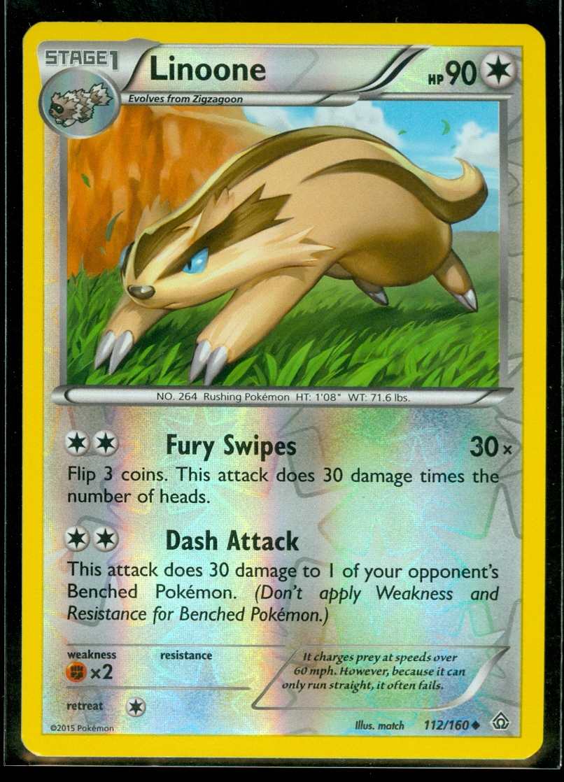 Pokemon LINOONE 112/160 - XY Primal Clash Rev Holo - MINT