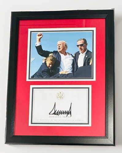 Donald Trump Signed Framed Display President Donald Trump Autographed Fight JSA - 第 7/7 張圖片