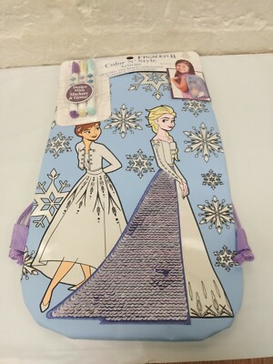 Frozen 2 Color N  Style Backpack Activity Sequined Markers Gem Stickers Toy
