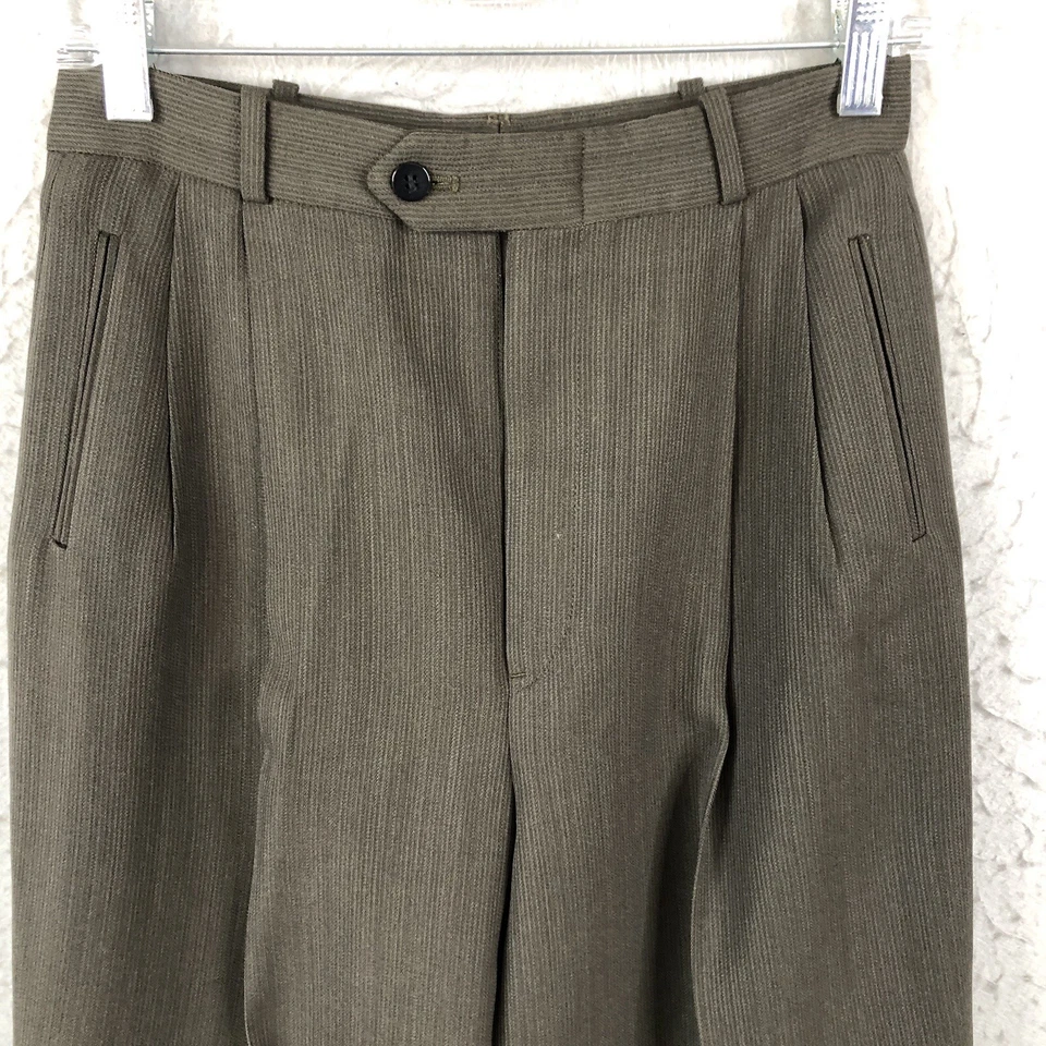 Винтажные женские брюки Barry Bricken 6 коричневые 100% шерсть высокая талия офис карьера - Изображение 2 из 4