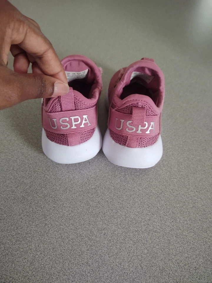 US Polo ASSn Bebé Niña Zapatillas Zapatos Talla 5 Color Como un Rosa y Morado Foto 4 de 4