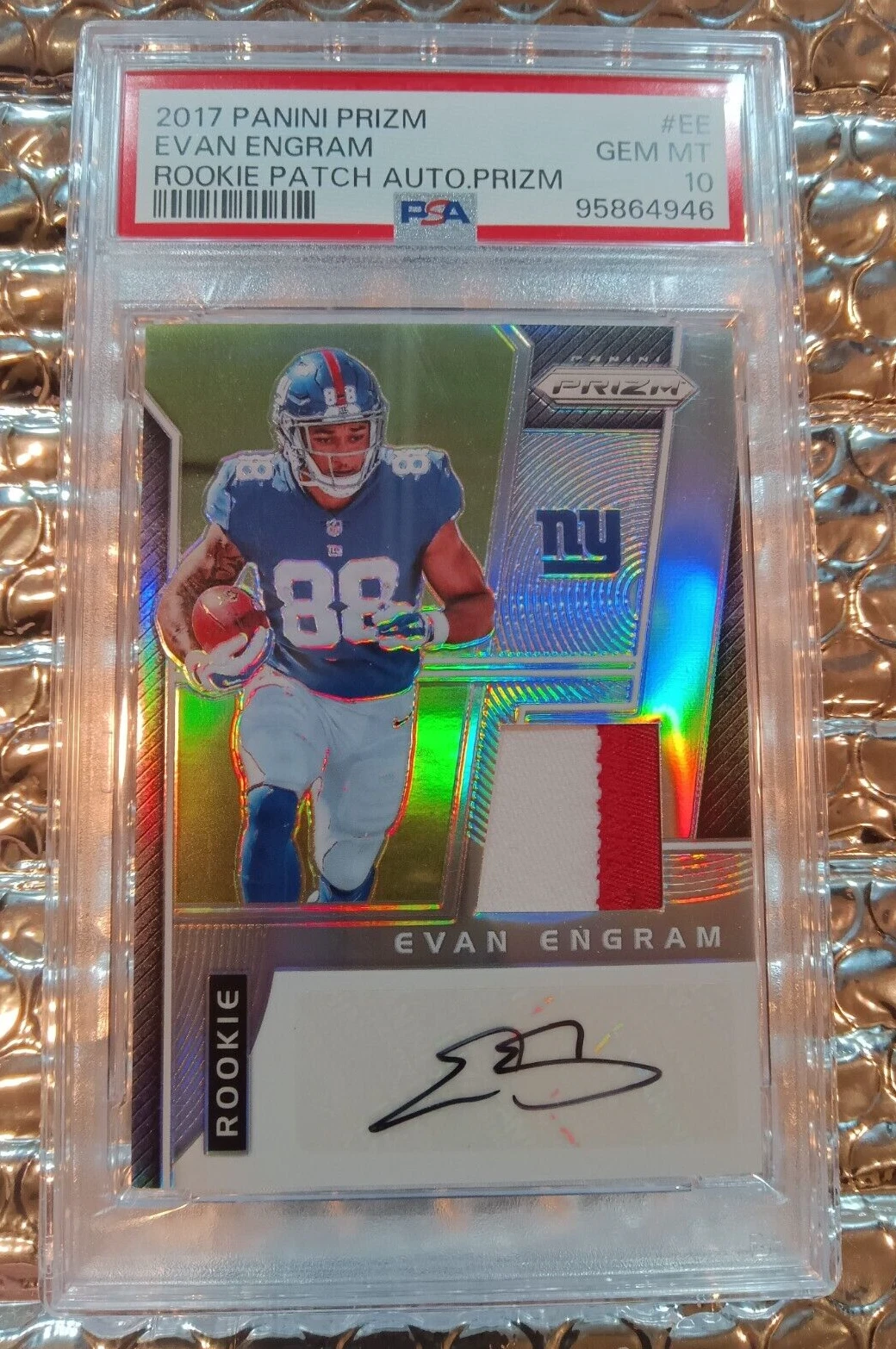 Evan Engram Panini Prizm Rookie Patch Autograph Prizm #EE Base