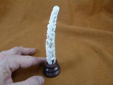 liz-23 pair of Lizards of shed ANTLER totem figurine Bali carving iguana