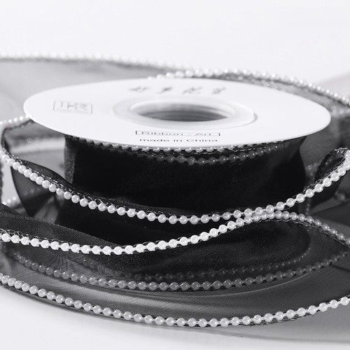 40mm Pearl Edge Sheer Organza Chiffon Ribbons Bows Accessories 5 yards Long - Picture 8 of 27