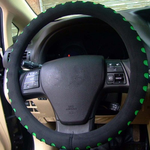Black Green 38CM 15" Eva Foam Sport Type Soft Auto Car Steering Wheel Cover Rim - Imagen 2 de 4